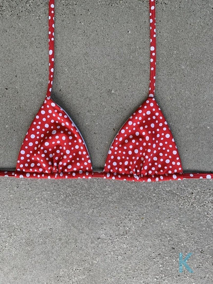 Red Polka Dot Bikini Top - Kristen Lonie Swimwear