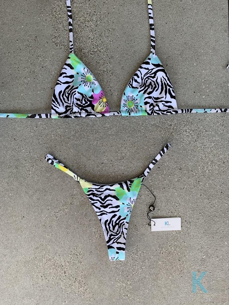 Tropical Zebra Bikini Top - Kristen Lonie Swimwear