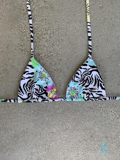 Tropical Zebra Bikini Top - Kristen Lonie Swimwear