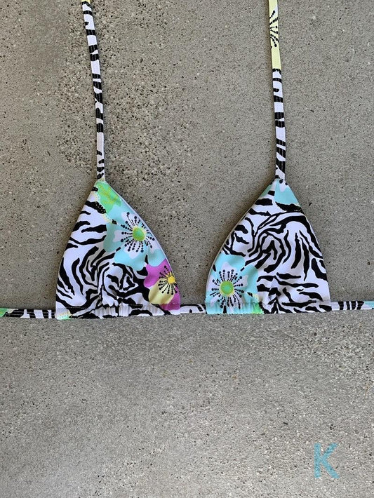 Tropical Zebra Bikini Top - Kristen Lonie Swimwear