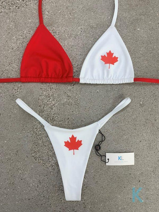 Canadian Flag Bikini Top - Kristen Lonie Swimwear