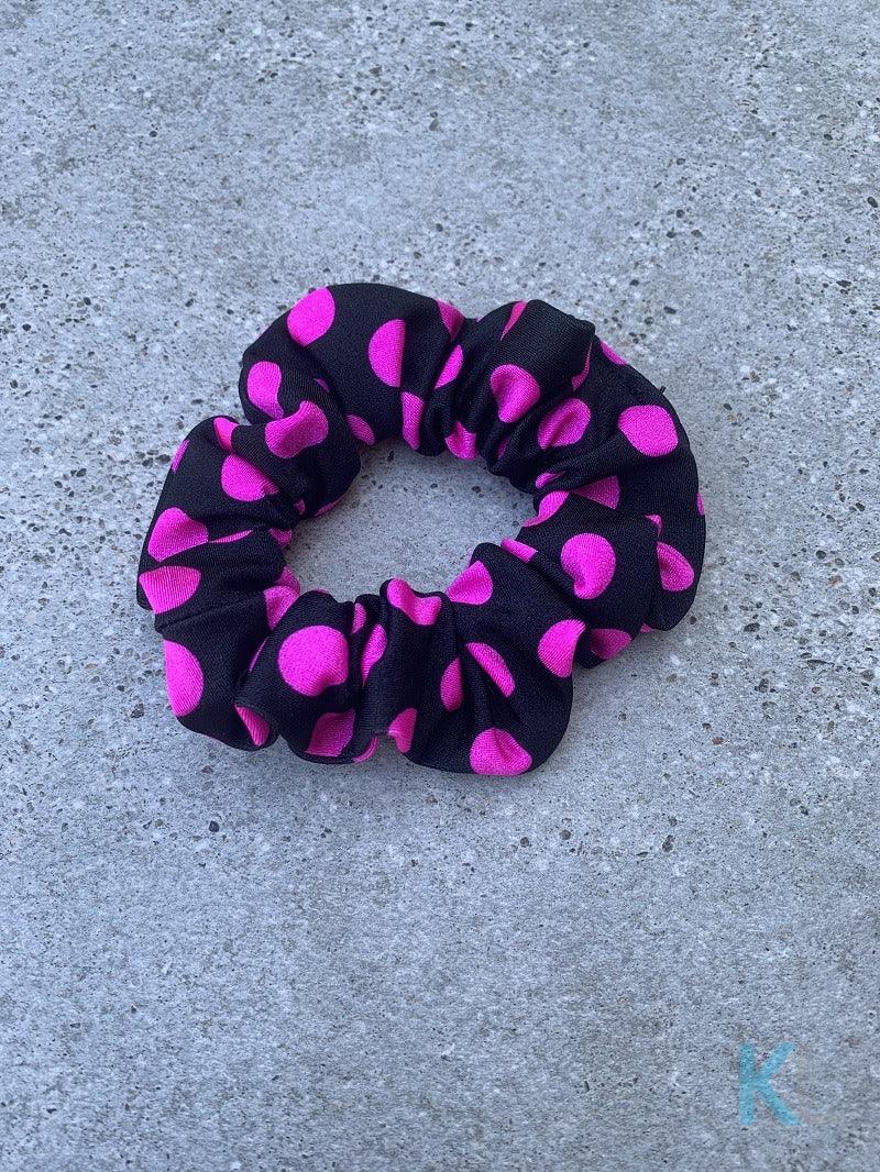 Hot Pink Polka Dot Scrunchie - Kristen Lonie Swimwear