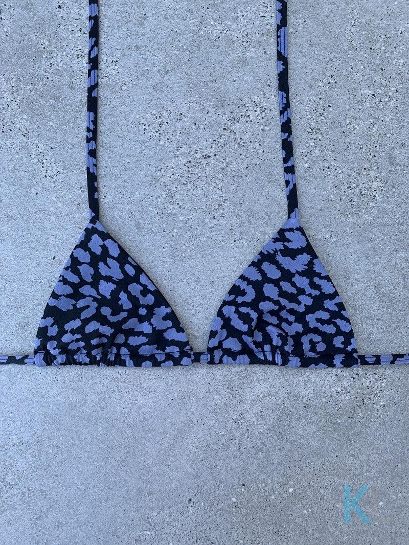 Grey Leopard Bikini Top - Kristen Lonie Swimwear