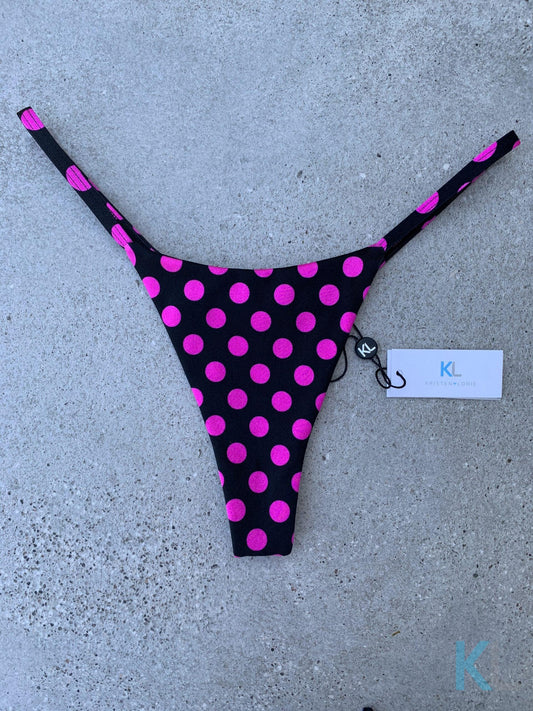 Hot Pink Polka Dot Bikini Bottom - Kristen Lonie Swimwear