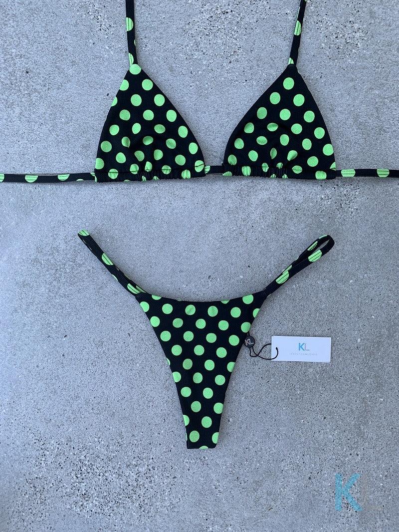 Green Polka Dot Bikini Top - Kristen Lonie Swimwear