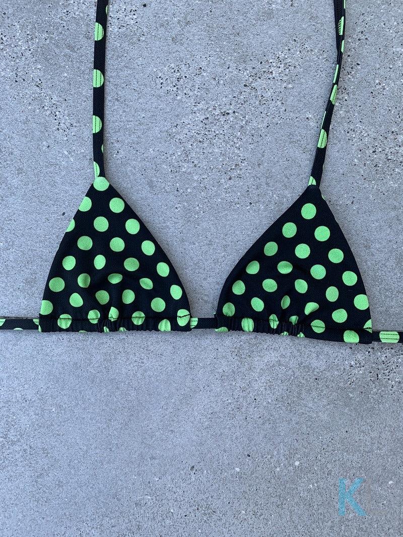 Green Polka Dot Bikini Top