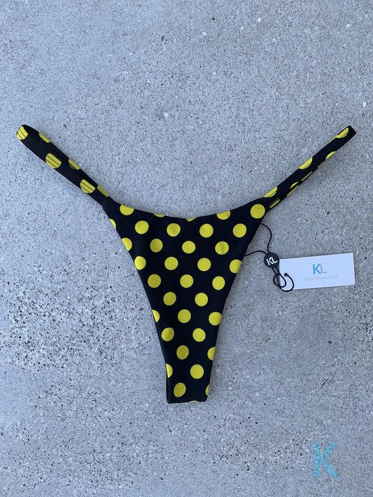 Yellow Polka Dot Bikini Bottom - Kristen Lonie Swimwear
