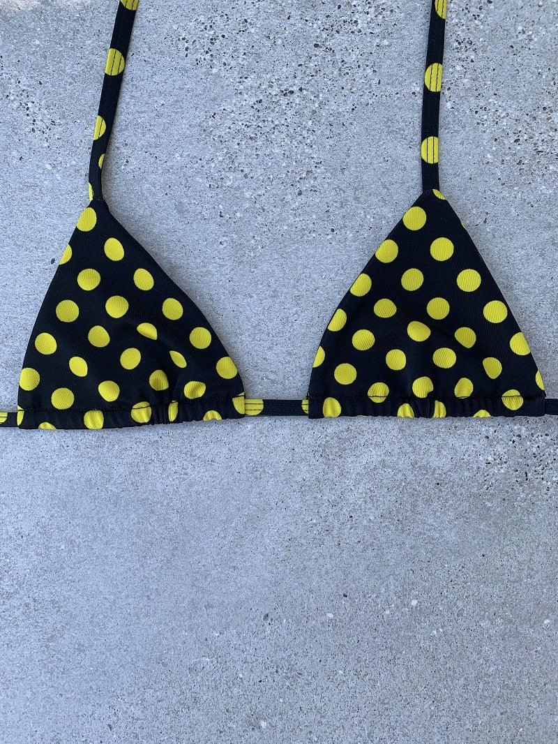 Yellow Polka Dot Bikini Top - Kristen Lonie Swimwear