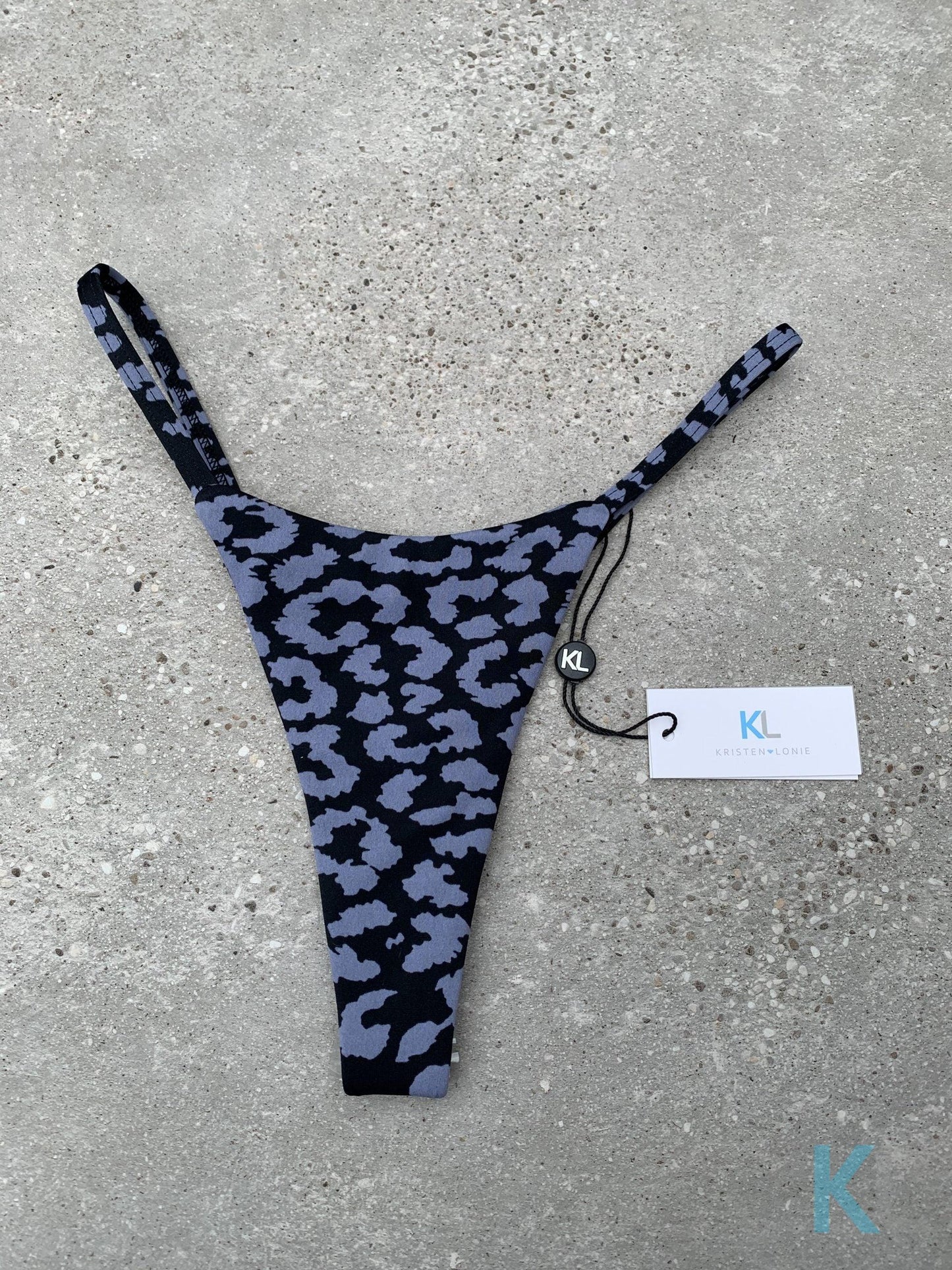 Grey Leopard Bikini Bottom - Kristen Lonie Swimwear