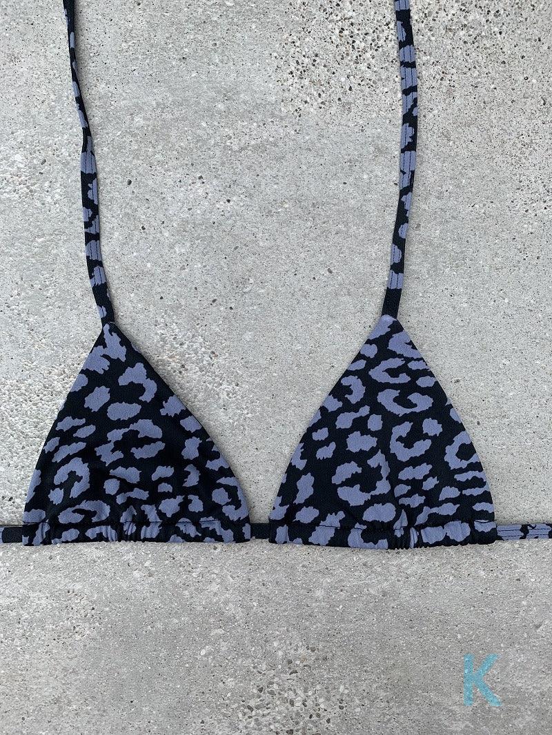 Grey Leopard Bikini Top - Kristen Lonie Swimwear
