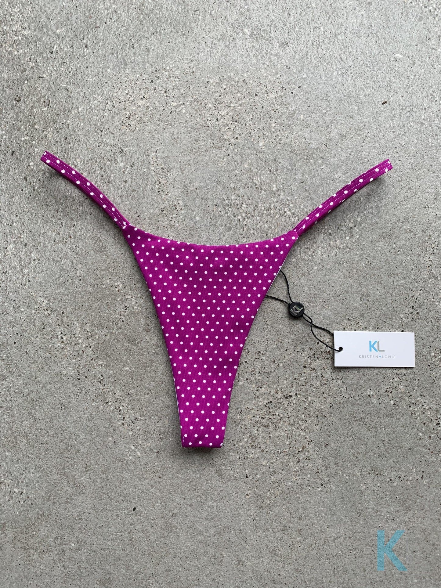 Fuchsia Polka Dot Bikini Bottom - Kristen Lonie Swimwear