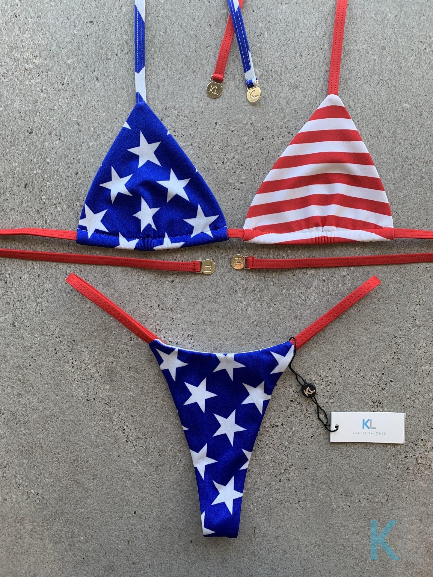 USA Stripe/Star Flag Top - Kristen Lonie Swimwear