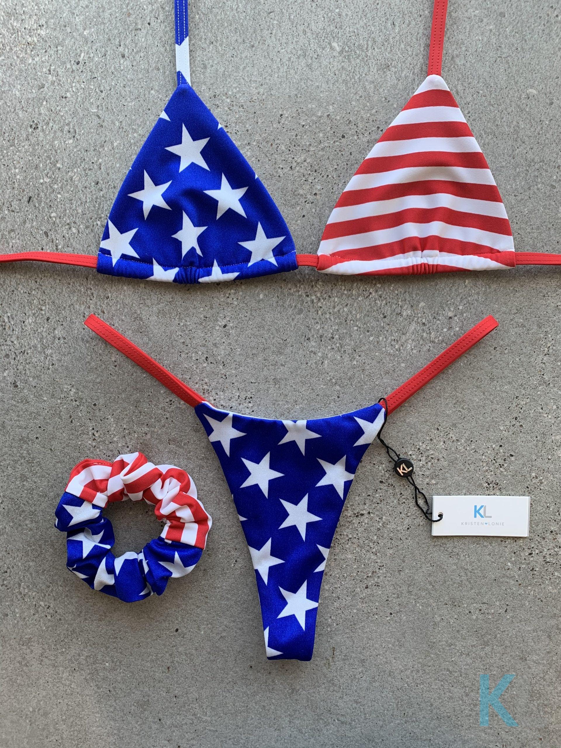 USA Stripe/Star Flag Top - Kristen Lonie Swimwear