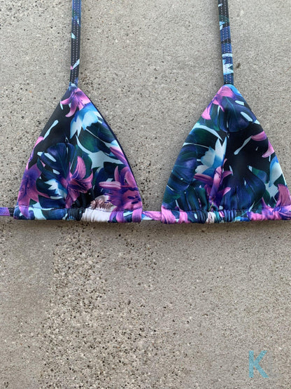 Tropical Vibe (Blue) Bikini Top - Kristen Lonie Swimwear