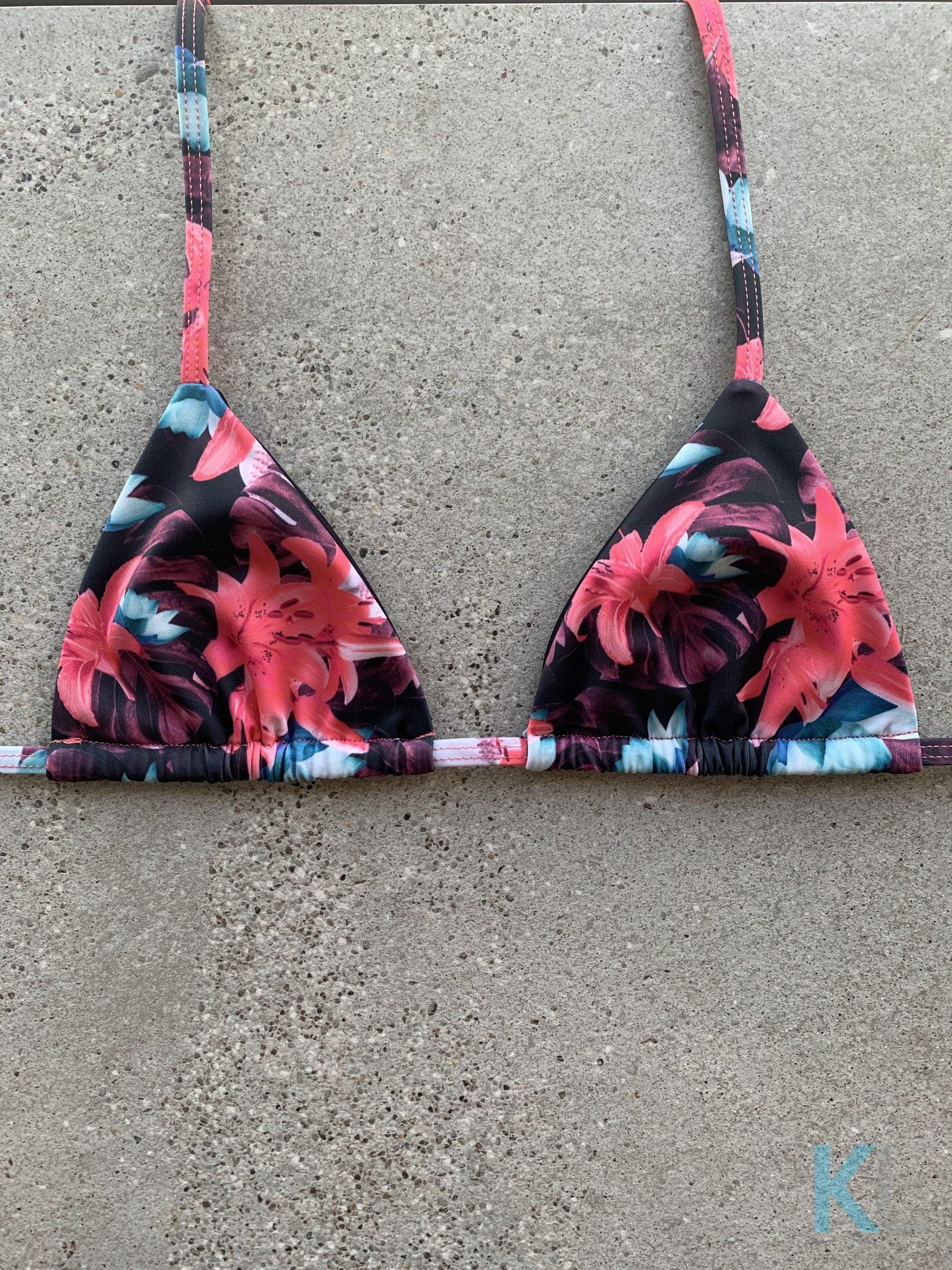 Tropical Vibe (Coral) Bikini Top - Kristen Lonie Swimwear