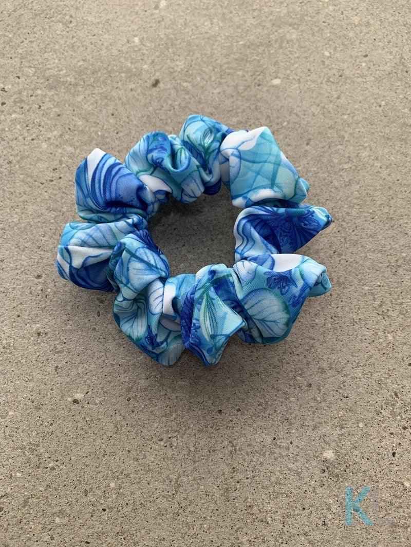 Blue Cherry Blossom Scrunchie - Kristen Lonie Swimwear