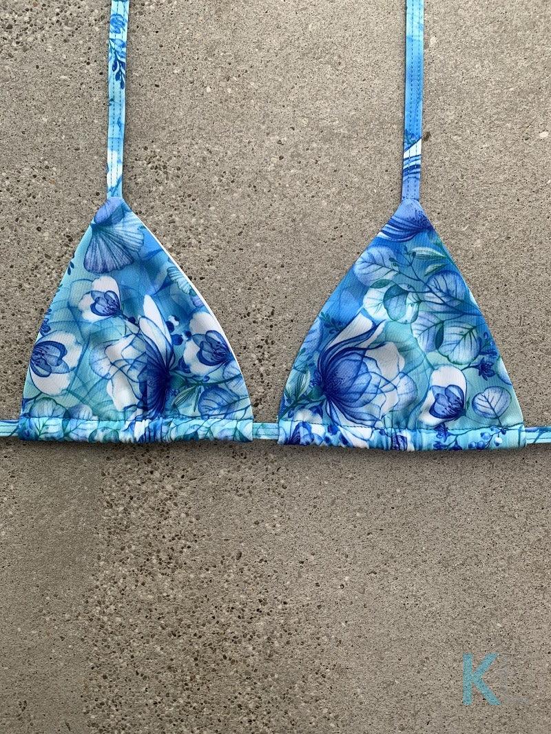 Blue Cherry Blossom Bikini Top Kristen Lonie Swimwear