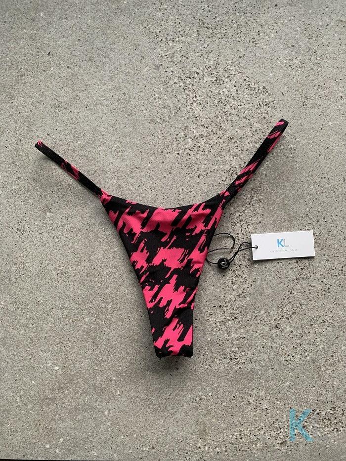 Houndstooth Pink Bikini Bottom - Kristen Lonie Swimwear
