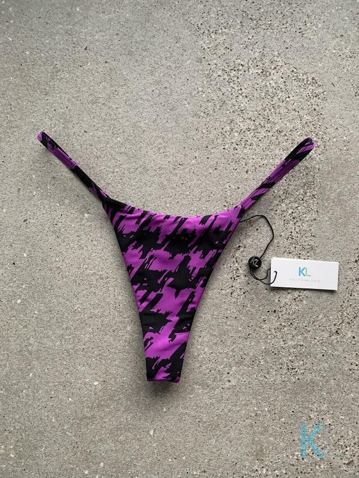 Houndstooth Purple Bikini Bottom - Kristen Lonie Swimwear
