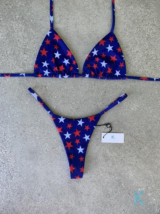 Red & White Star Bikini Top - Kristen Lonie Swimwear