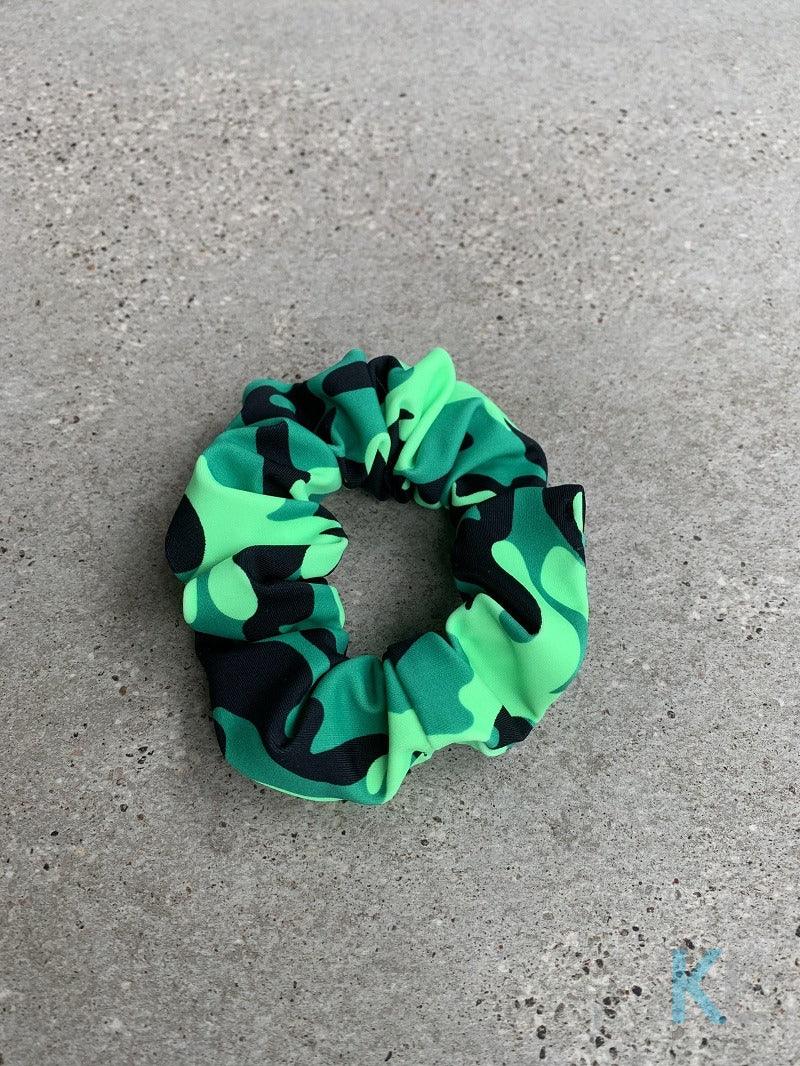 Green Camo Hair Scrunchie - Kristen Lonie Swimwear