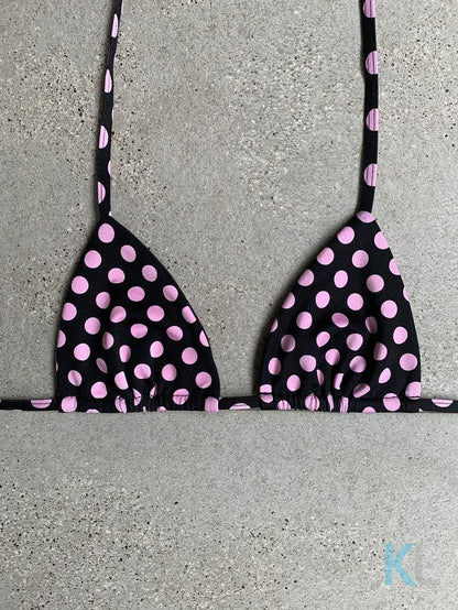 Pink Polka Dot Bikini Top - Kristen Lonie Swimwear