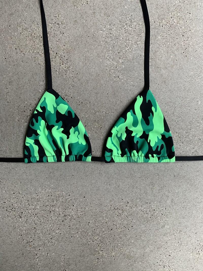 Green Camo Bikini Top - Kristen Lonie Swimwear