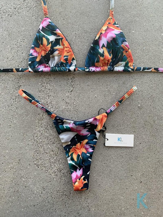 Tropical Vibe (Orange) Bikini Top - Kristen Lonie Swimwear