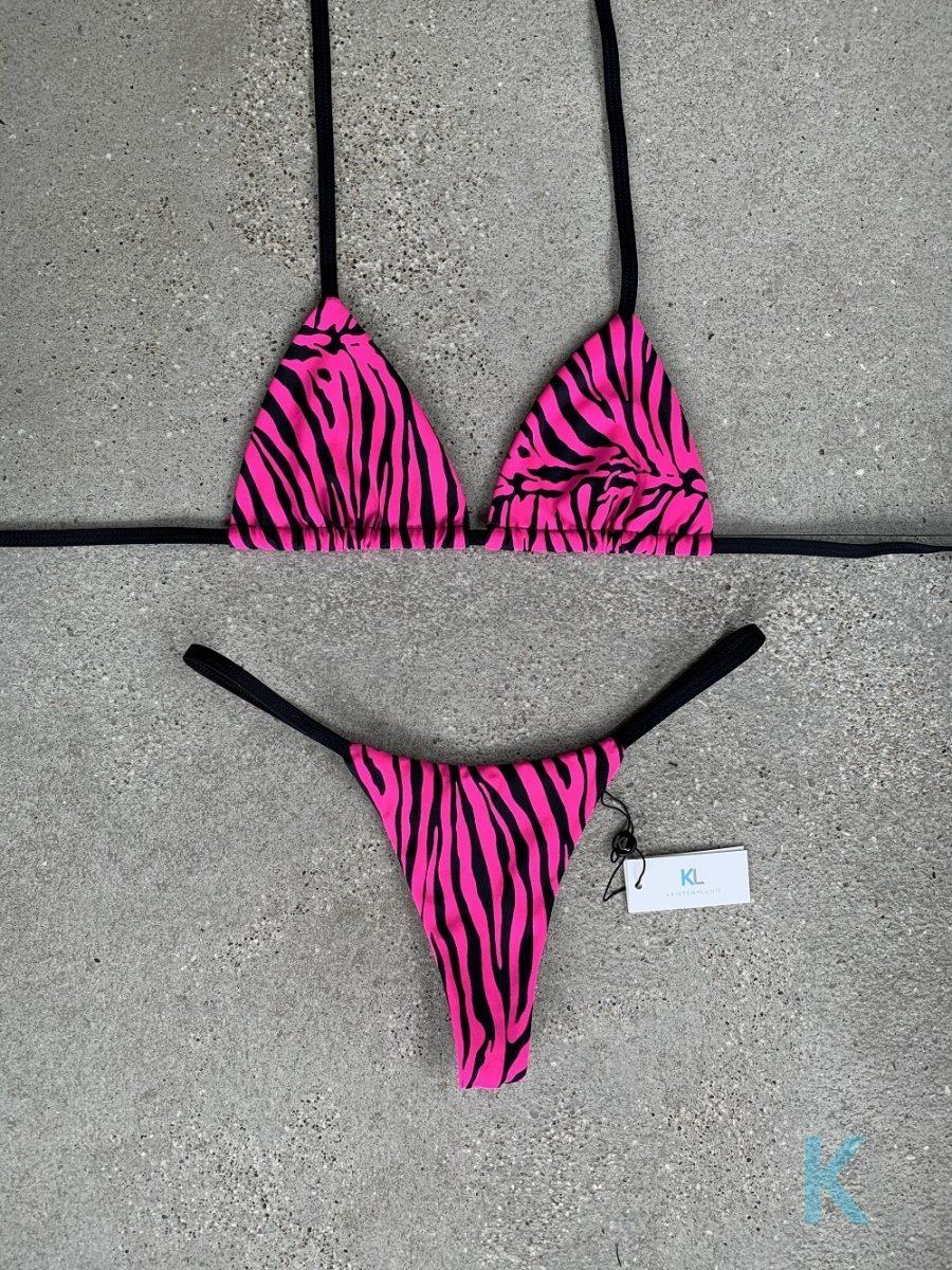 Pink Zebra Bikini Top - Kristen Lonie Swimwear