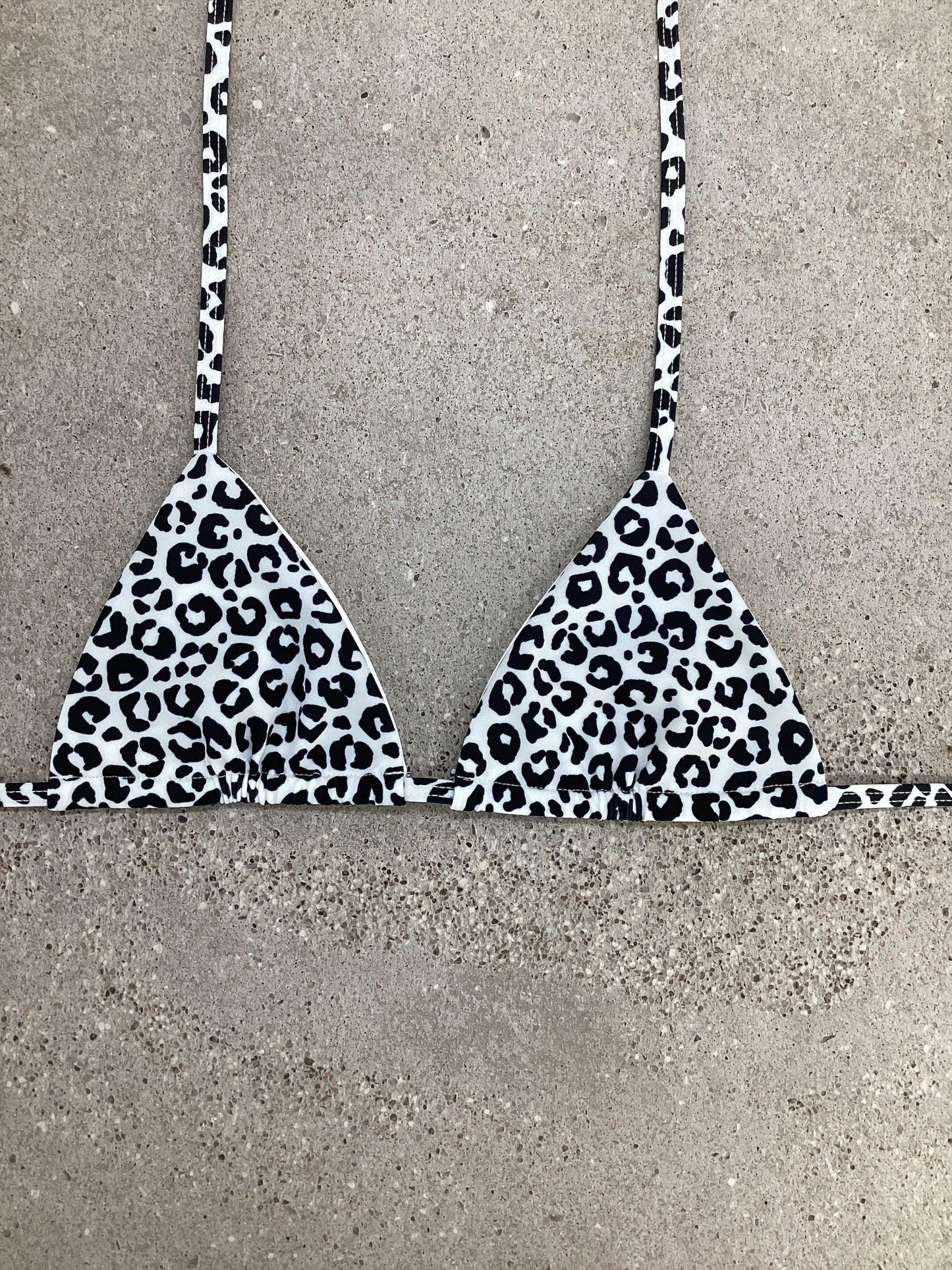 Snow Leopard Bikini Top - Kristen Lonie Swimwear