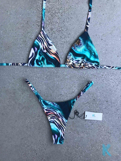 Wild Teal Bikini Top - Kristen Lonie Swimwear