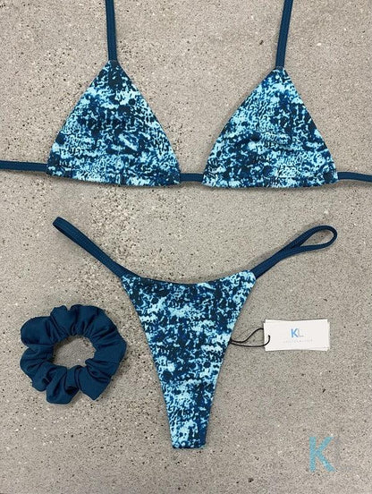 Mottled Cabana Bikini Top - Kristen Lonie Swimwear