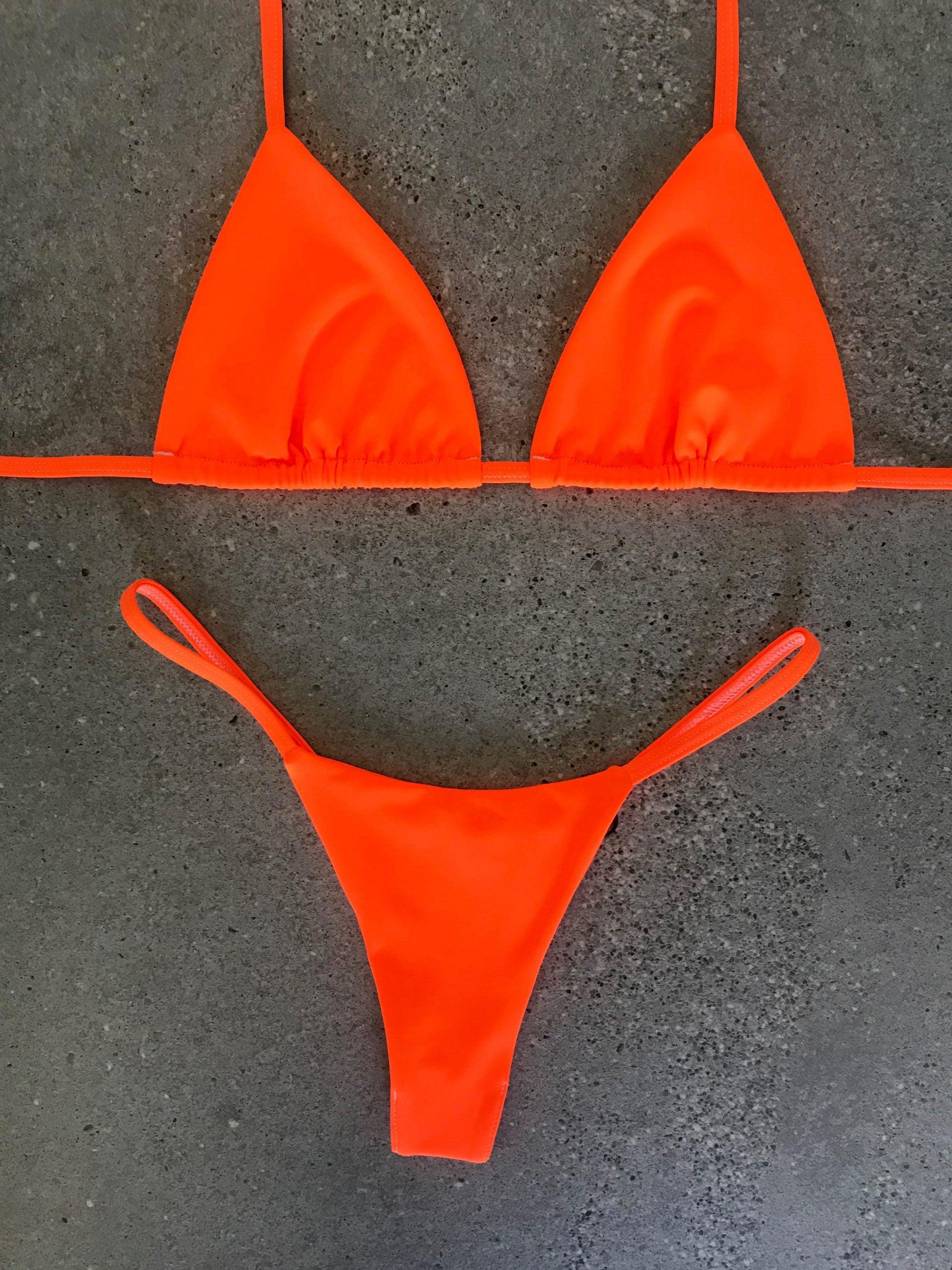 Neon Orange Bikini Top