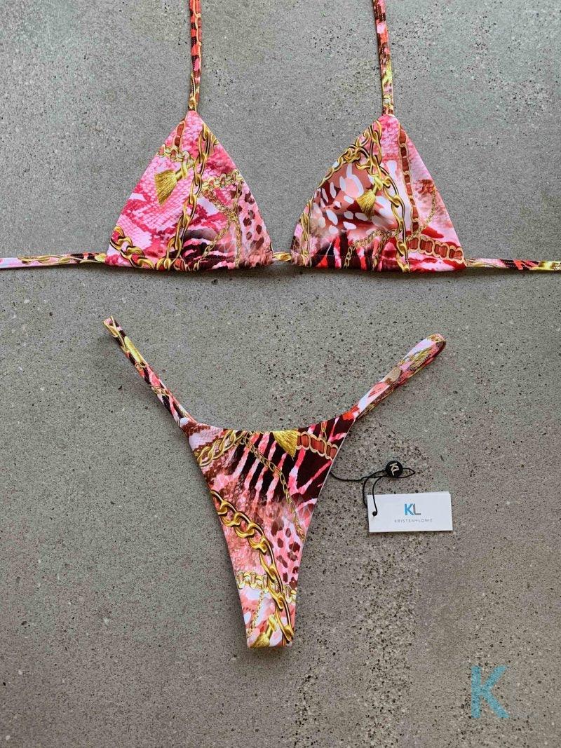 Safari (Pink) Bikini Top - Kristen Lonie Swimwear